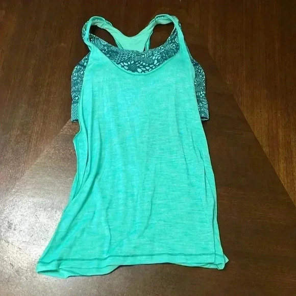 Lululemon Twist and Toil Tank Heathered Bali Breeze/Pretty Lace Bali Breeze - Picture 9 of 9